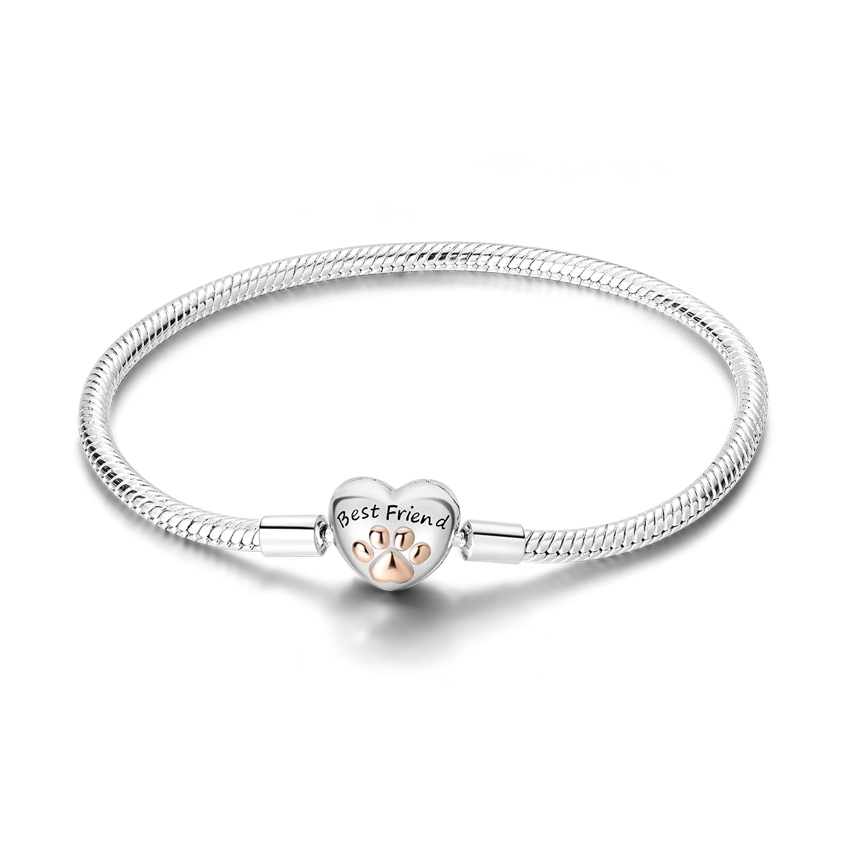 Silver Plated Stars Heart Shape Butterflies Clover Clasp Bracelet for Women Fit Original Charms Beads DIY Making Gift